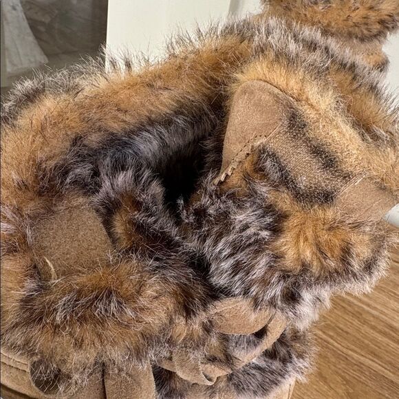 Sam Edelman Meiko Suede Leather and faux-fur Lined Boots Pull-On Moccasin Size 8 - Picture 4 of 14